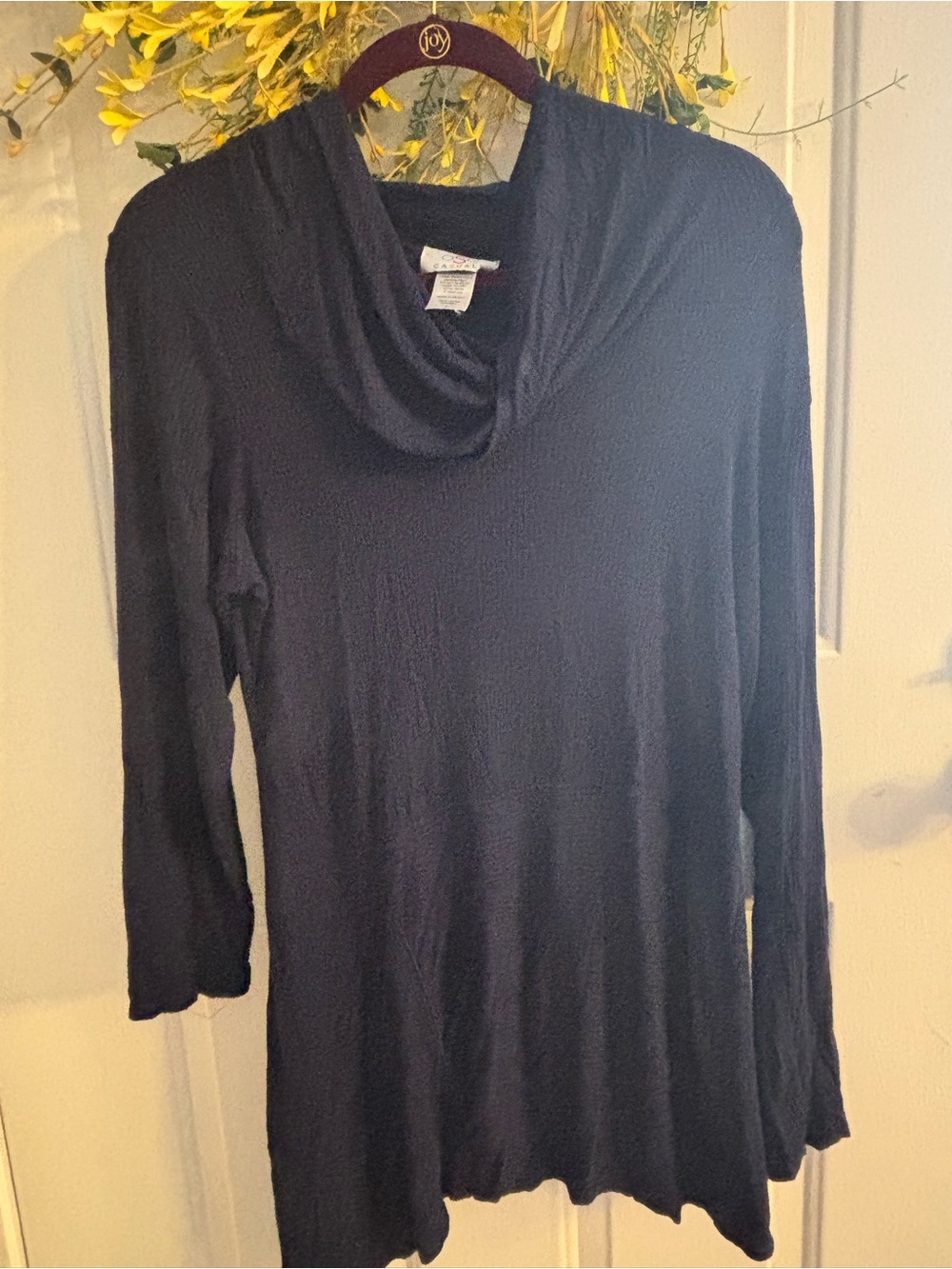 Relaxed Black Cowl Neck Long Sleeve Sweater - Women's-  Very soft & Lightweight